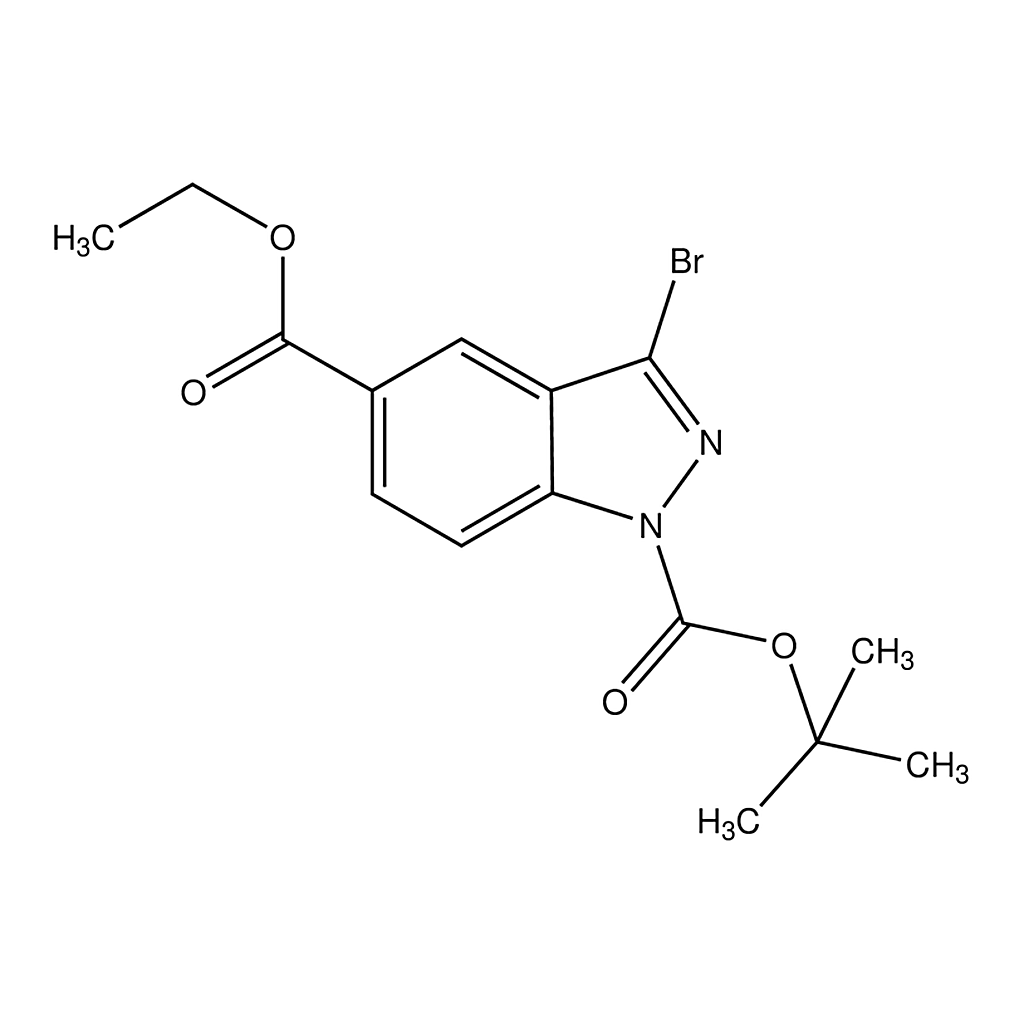 Merck 1-tert-Butyl 5-ethyl 3-bromo-1H-indazole-1,5-dicarboxylate