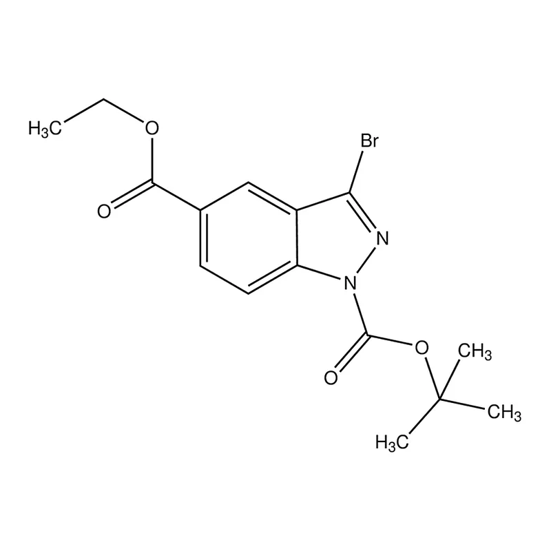 Merck 1-tert-Butyl 5-ethyl 3-bromo-1H-indazole-1,5-dicarboxylate