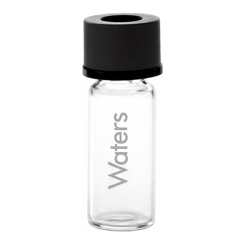 Waters LCGC Certified Clear Glass 12 x 32 mm Screw Neck Vial, with 10 mm Cap and PTFE/Silicone Septum, 2 mL Volume, 100/pk