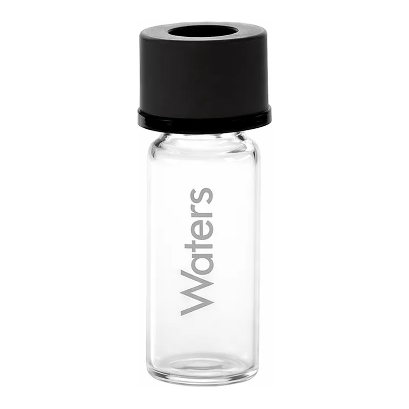 Waters LCGC Certified Clear Glass 12 x 32 mm Screw Neck Vial, with 10 mm Cap and PTFE/Silicone Septum, 2 mL Volume, 100/pk