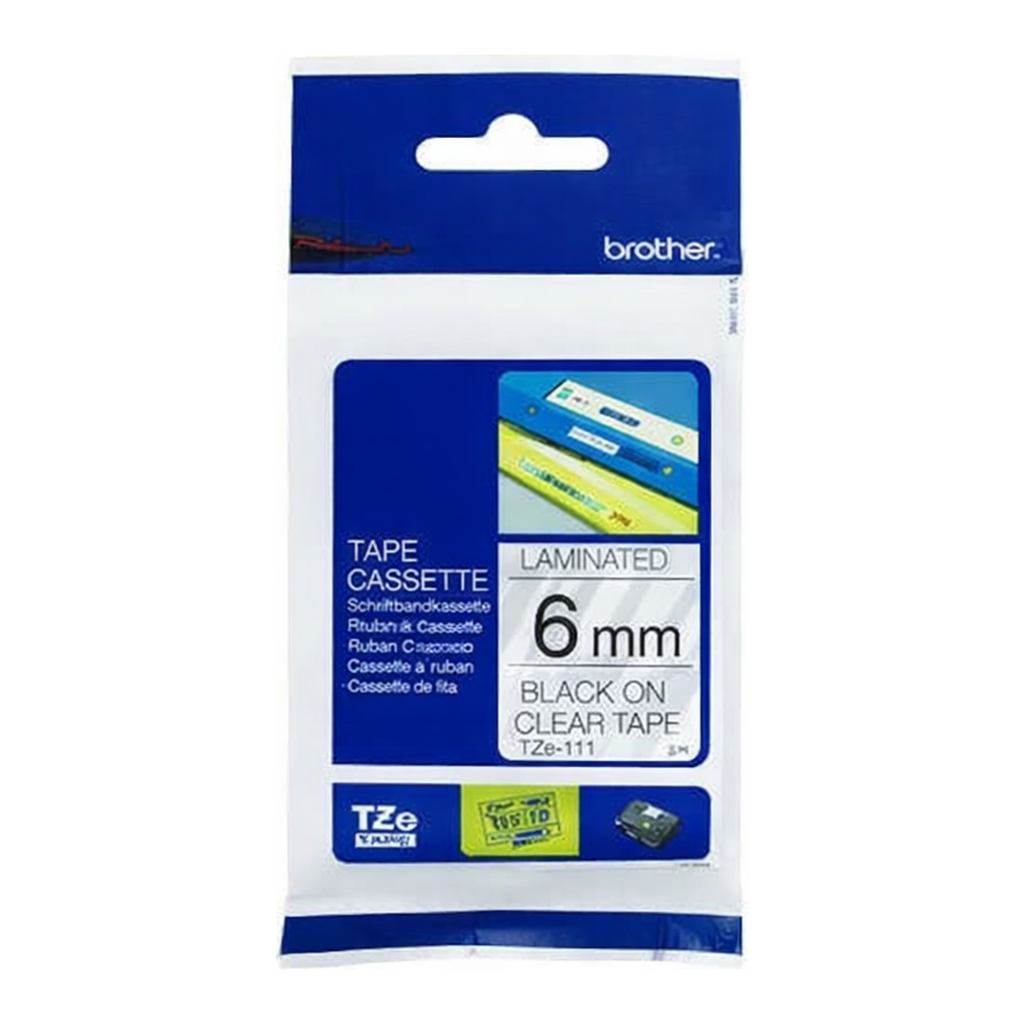 OFFICENEX 브라더 테이프카트리지(TZe-111/6mm/투명/흑색문자)