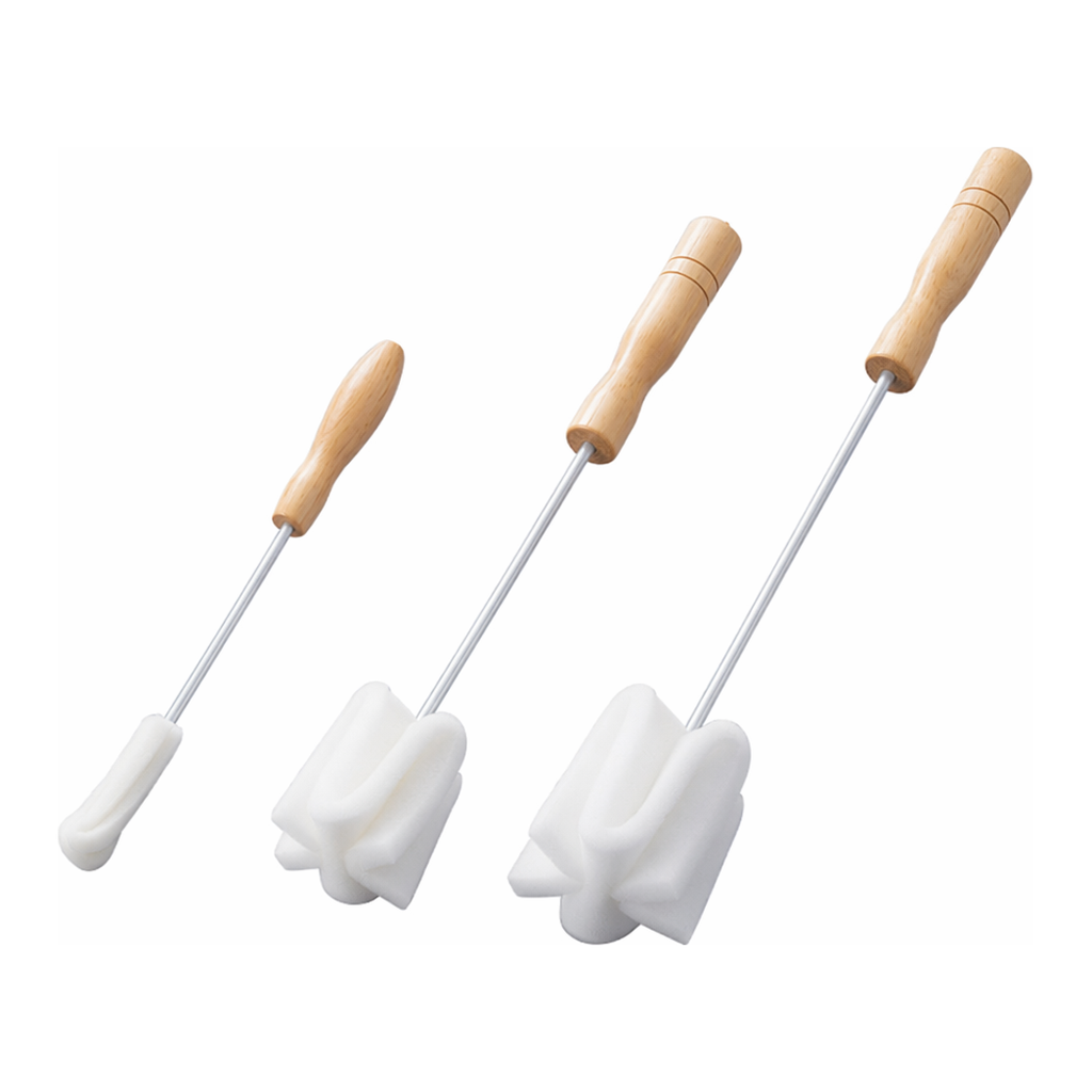 AS ONE Cleaning Sponge Brush, 스펀지 세척솔(나무자루)