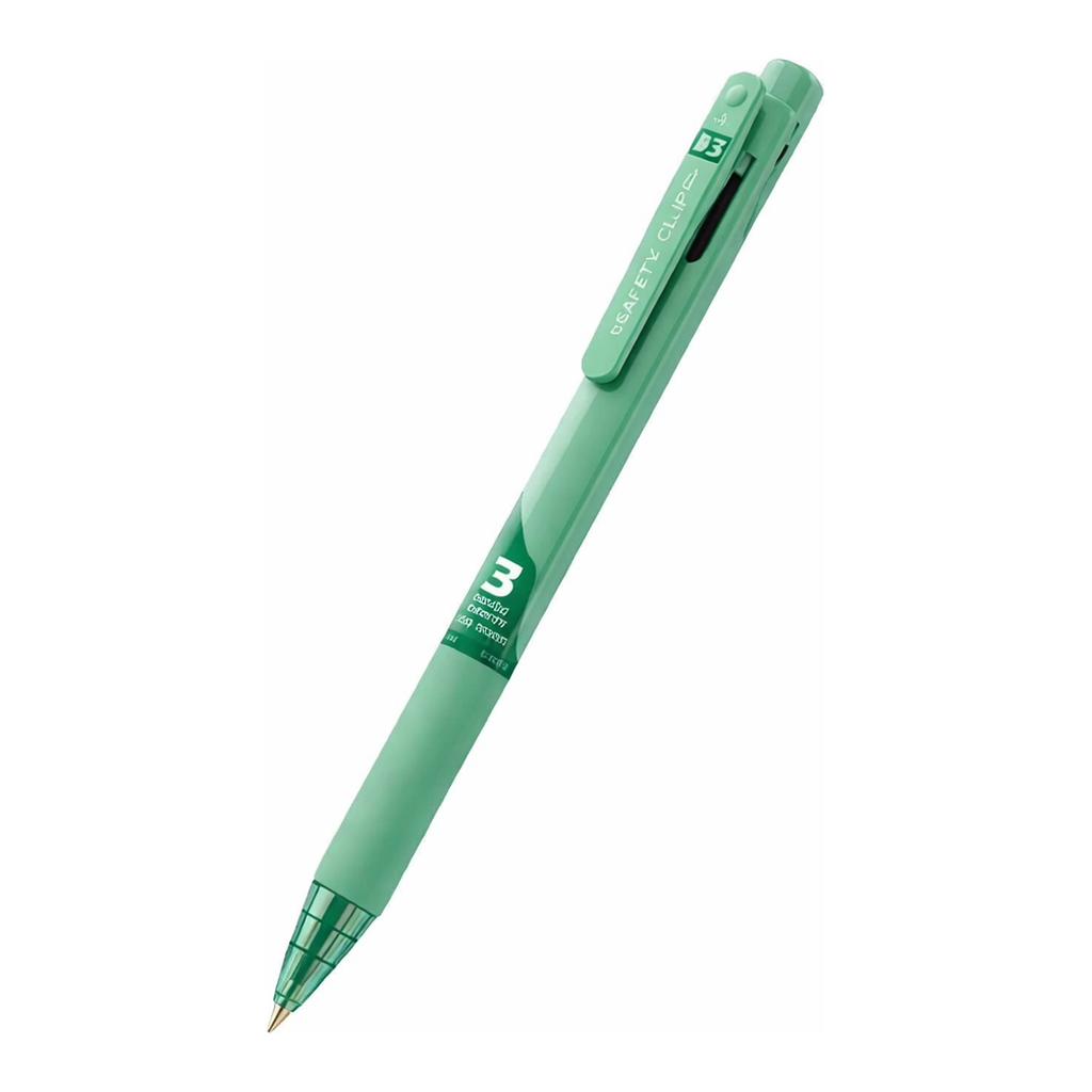 OFFICENEX 마이펜 세이프티클립 3색볼펜(0.38mm/시애나그린/1EA)