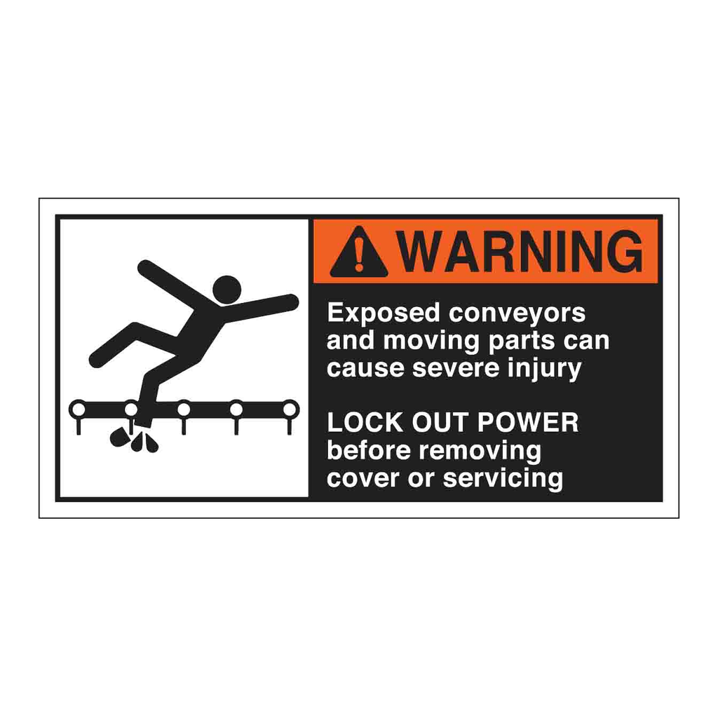 Brady EXPOSED CONVEYORS AND MOVING PARTS CAN CAUSE SEVERE Labels