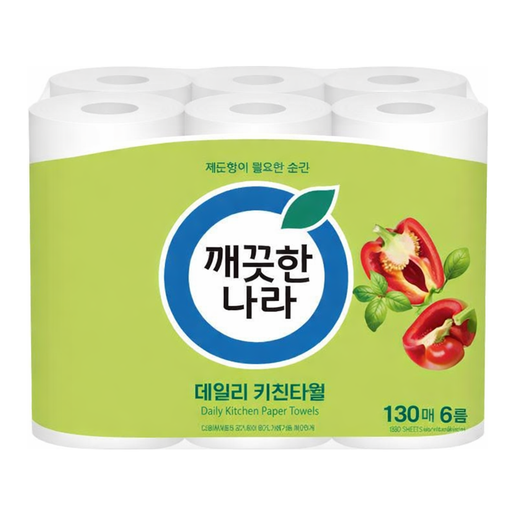 OFFICENEX 깨끗한나라 데일리 키친타올(130매*6롤)
