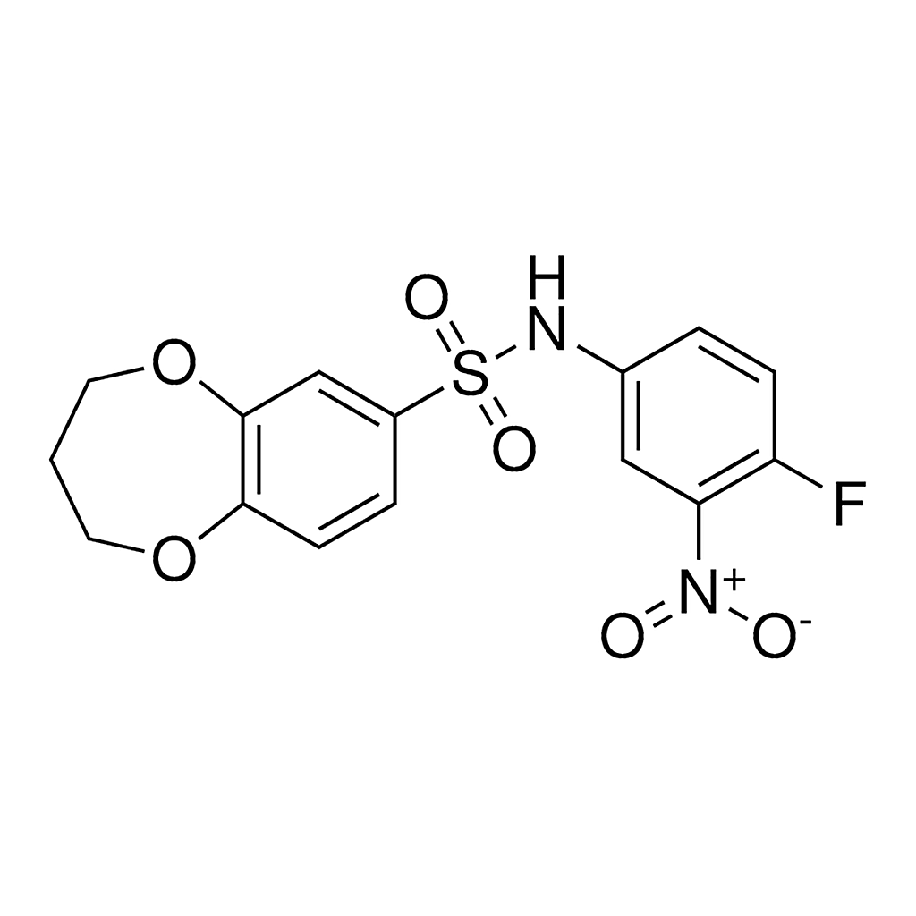 Merck N-(4-Fluoro-3-nitrophenyl)-3,4-dihydro-2H-1,5-benzodioxepine-7-sulfonamide