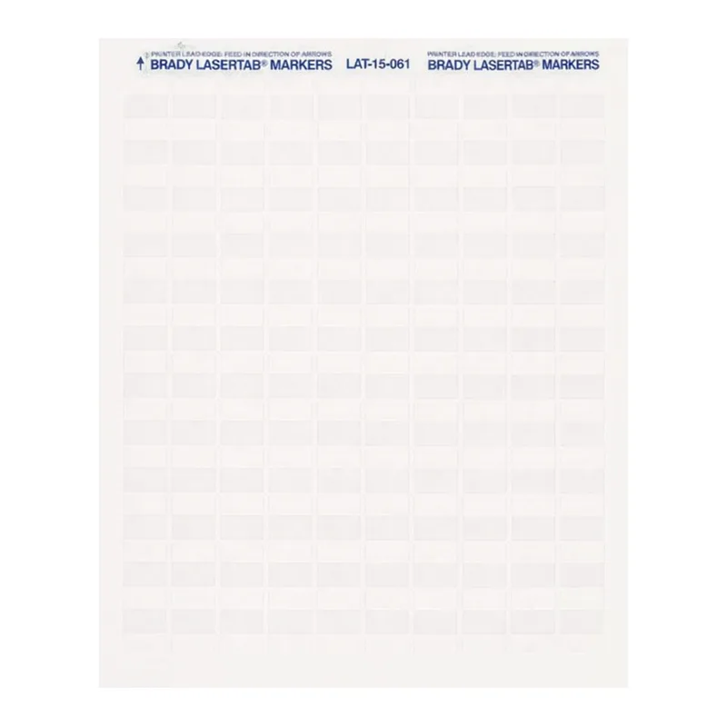 Brady LaserTab Series Self-Laminating Polyester Labels