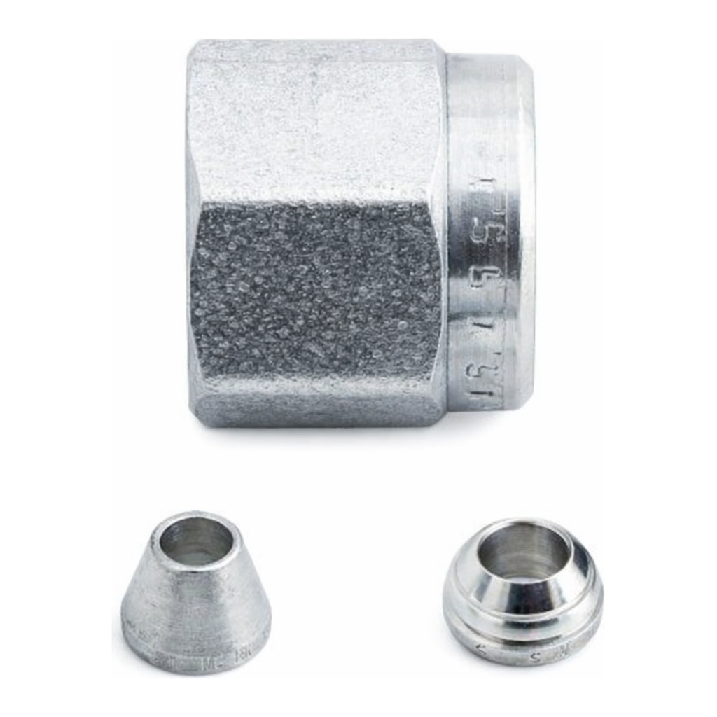 Restek Swagelok Fitting, Stainless Steel, 1/16in Nut and Ferrule Set, 2-pk