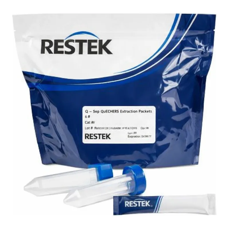 Restek Q-sep QuEChERS extraction, EN Method 4g MgSO4, 1g NaCl, 1g TSCD, 0.5g DHS packets and tube