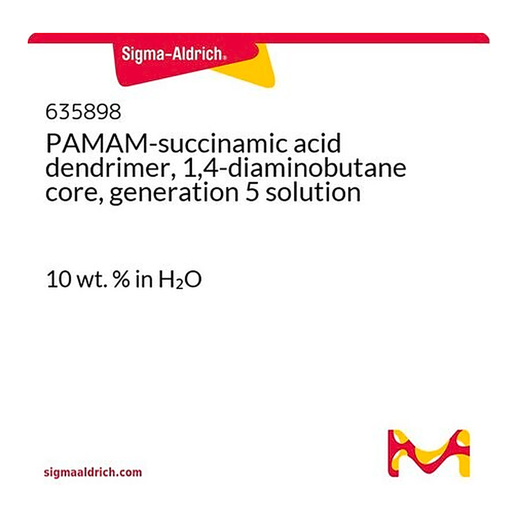 Merck PAMAM-succinamic acid dendrimer, 1,4-diaminobutane core, generation 5 solution