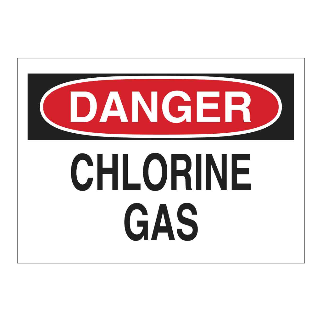 Brady DANGER Chlorine Gas Sign