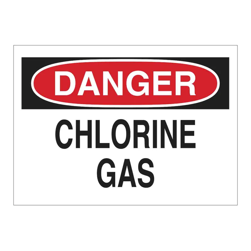 Brady DANGER Chlorine Gas Sign