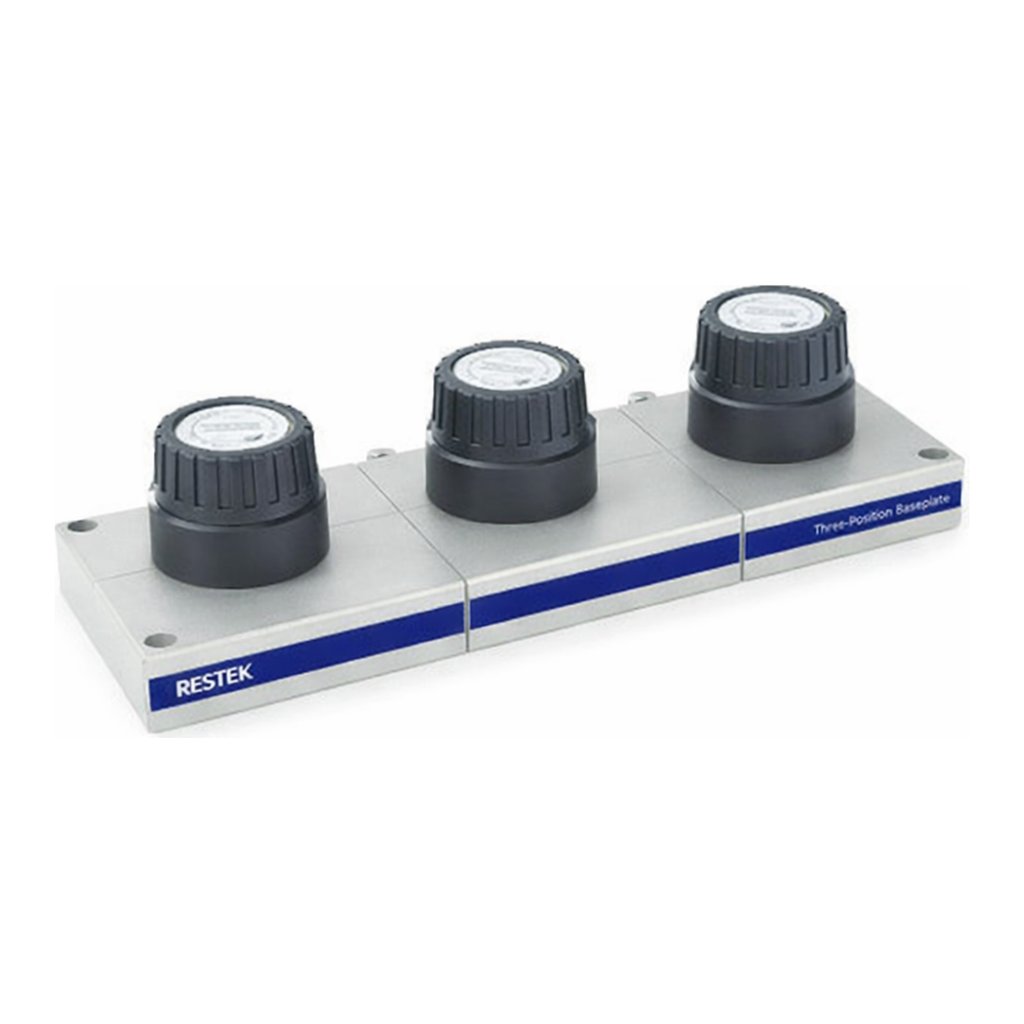 Restek Super-Clean Baseplate, Three Position, for Three Cartridge Filters, 1/8in SS Fittings