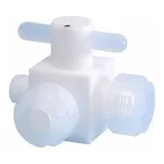 AS ONE PTFE Male Three-Way Valve (Press-fit type), PTFE 수 삼방향 밸브 (압입형)