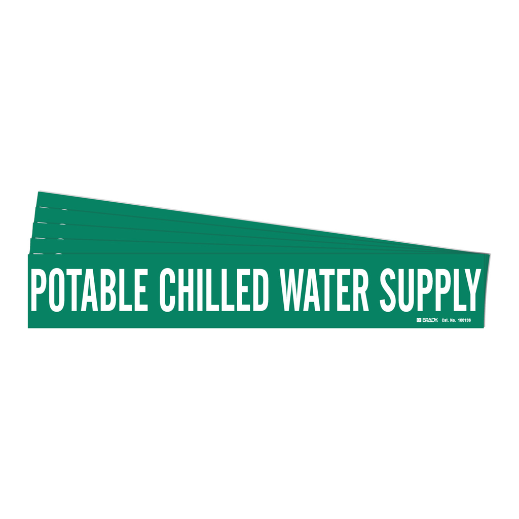 Brady POTABLE CHILLED WATER SUPPLY Polyester Pipe Markers