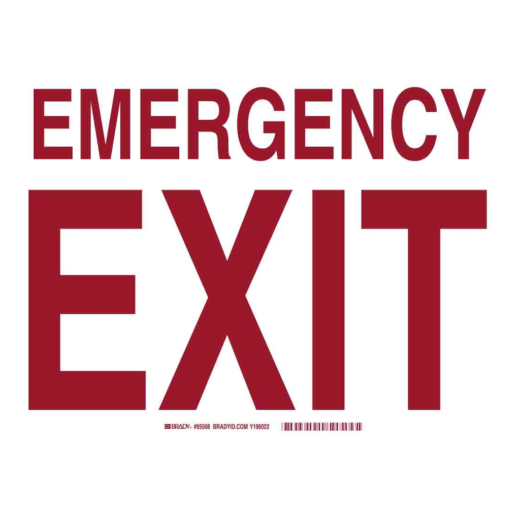 Brady EMERGENCY EXIT Sign