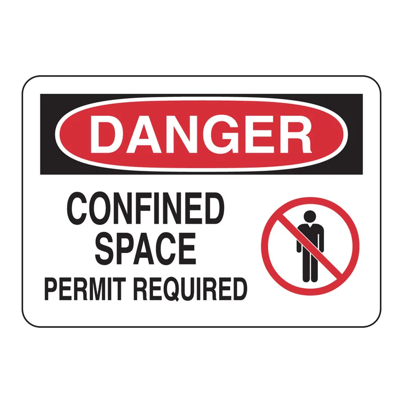Brady DANGER Confined Space Permit Required Sign