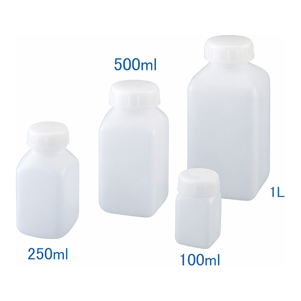 AS ONE Wide-Mouth Square Standards Bottle, 광구 각형 규격병