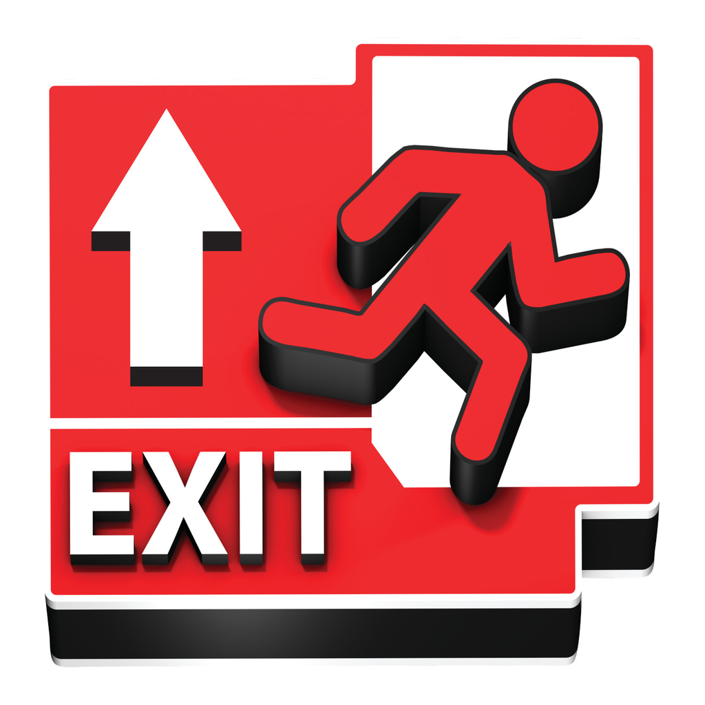 Brady Exit Ahead 3D Floor Sign