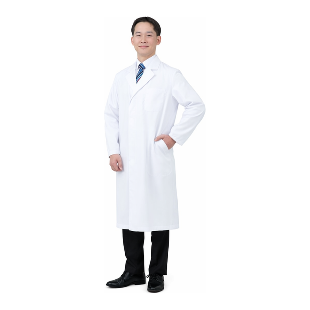 AS ONE Comfortable & Refreshing White Coat (For Men) S
