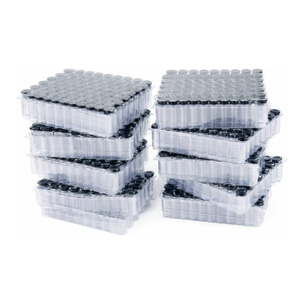 Restek Vial, Threaded w/Septa, 2ml Clr 8-425 w/Red PTFE/ Sil Septa 0.045in 1000 Pack