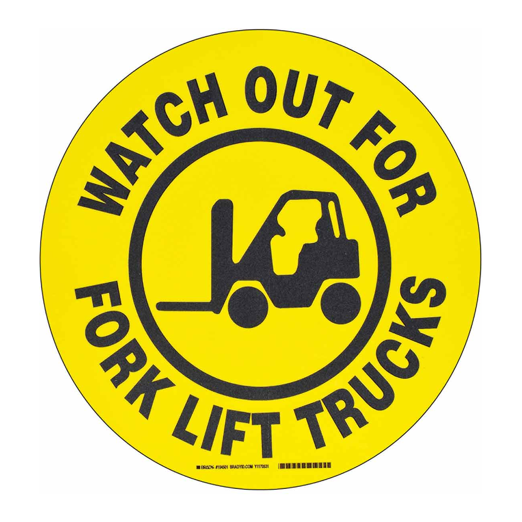 Brady WATCH OUT FOR FORK LIFT TRUCKS ToughStripe Floor Sign