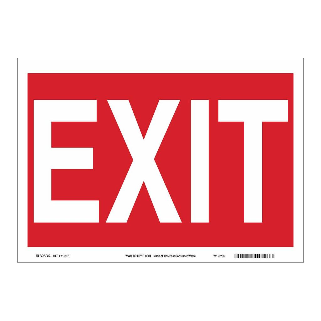 Brady Exit Sign