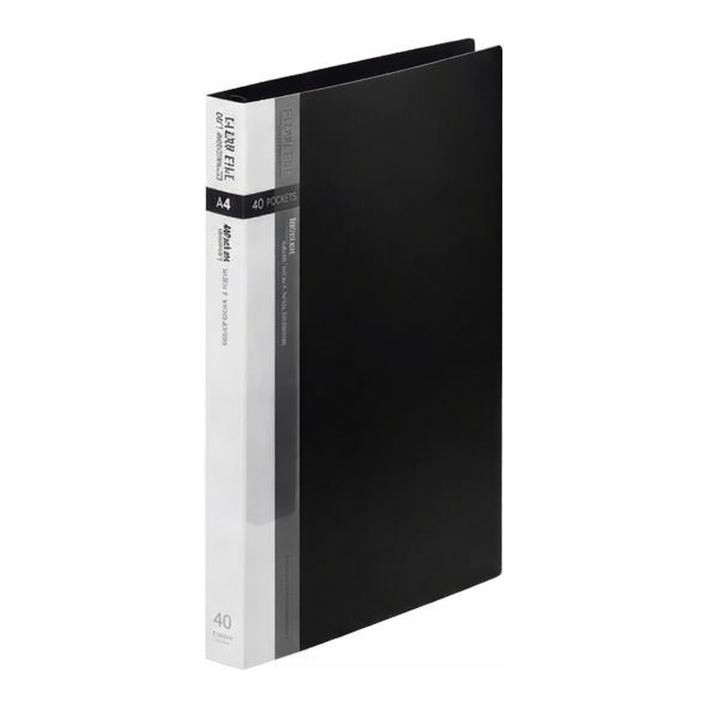 OFFICENEX 문화 인덱스 클리어화일 40매(A4/흑색/F5521-771)친환경 인증 상품