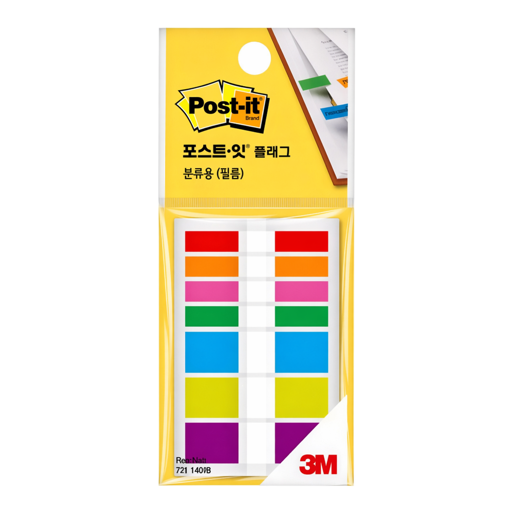 OFFICENEX 3M 포스트잇 플래그 분류용(필름) 683-레인보우(44x6mm, 44x12mm)