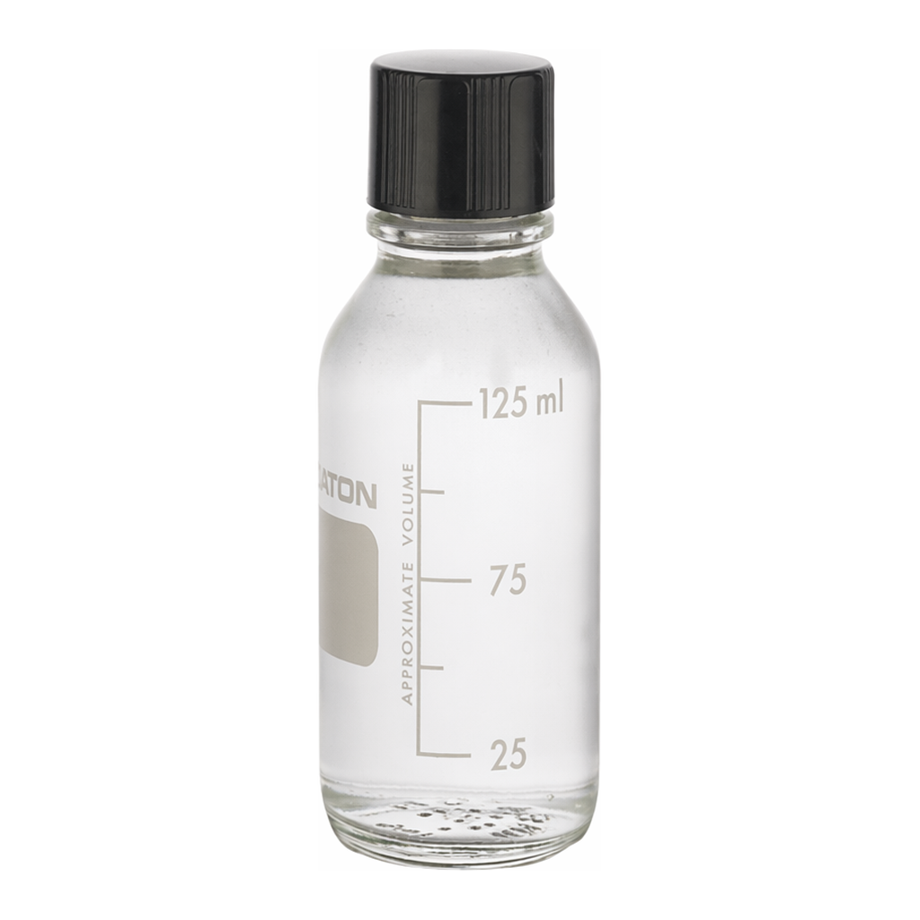 Thermo Fisher Scientific Wheaton Graduated Media/Lab Bottles: Clear Glass, With Rubber-Lined Cap (Autoclavable)