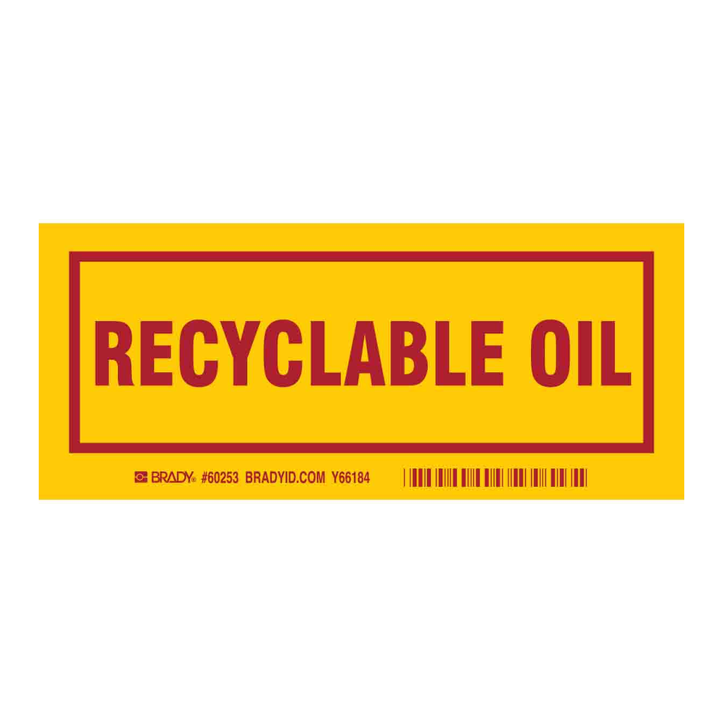 Brady RECYCLABLE OIL Labels