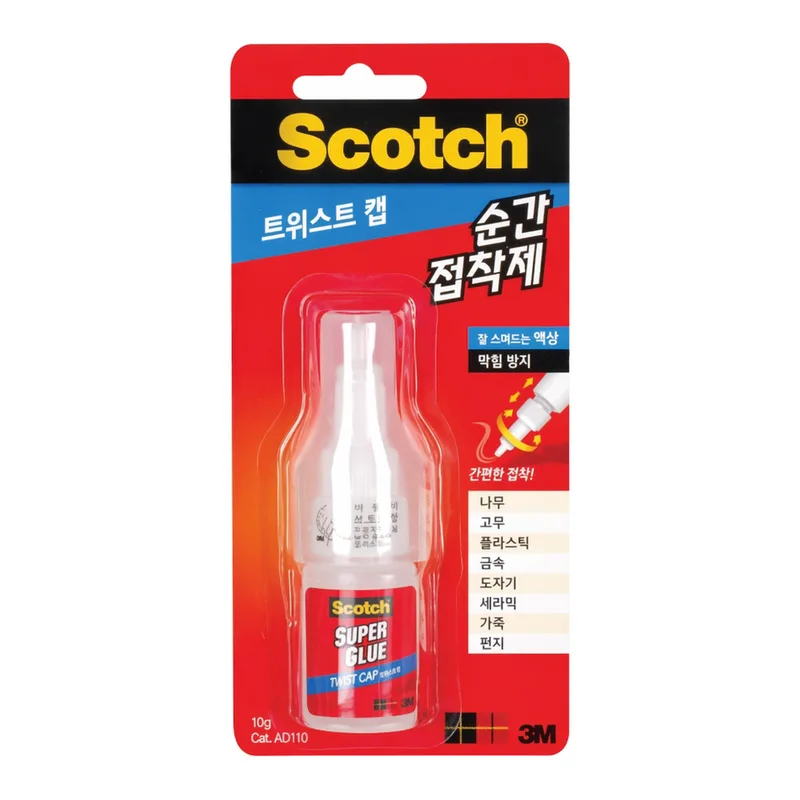 OFFICENEX 3M 순간접착제(AD110/액상/10g/트위스트)