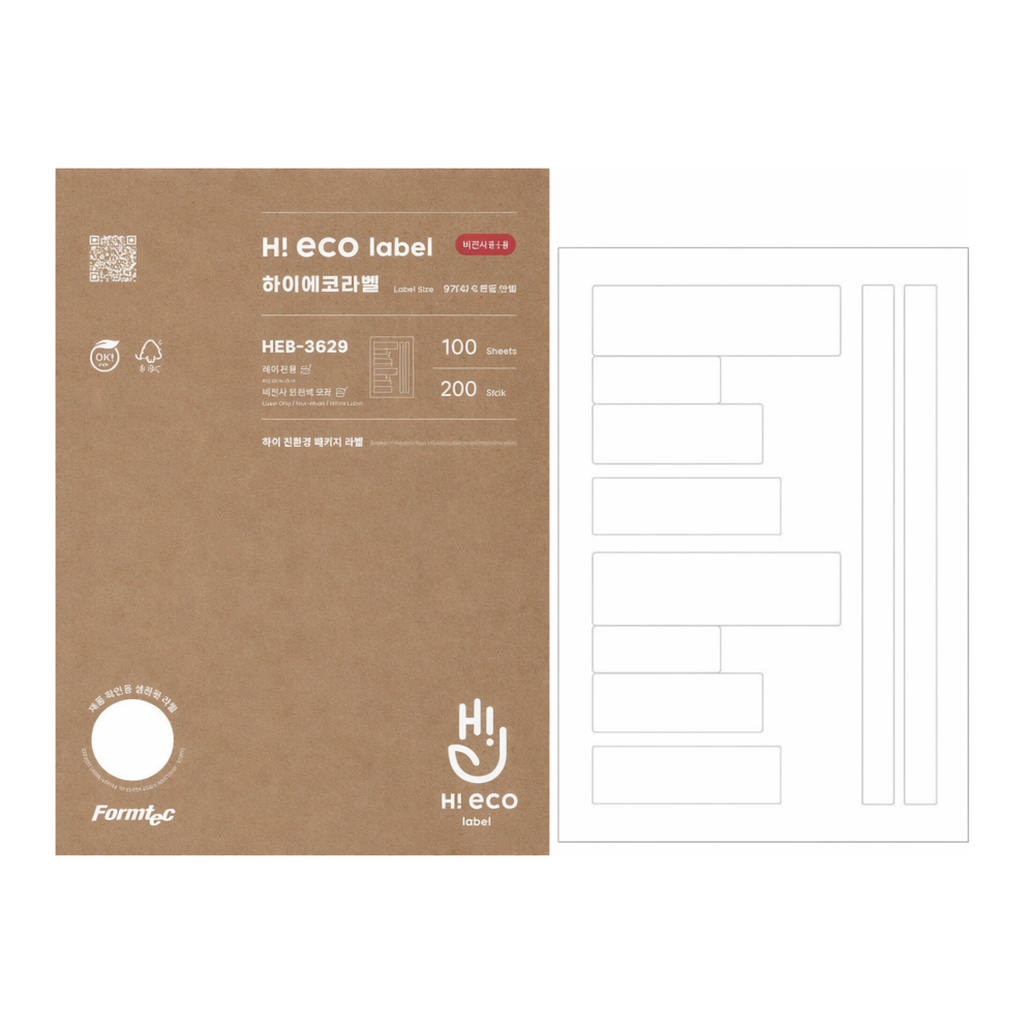 OFFICENEX 하이에코라벨(HES-3629/100매/정부문서화일/폼텍)친환경 인증 상품