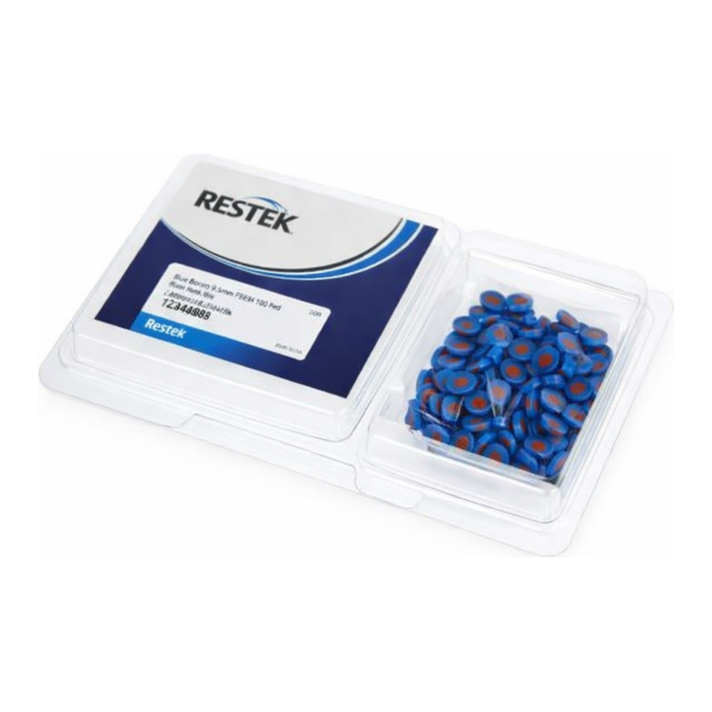 Restek 2ml Screw Thread Vial Kit, Clear w/Grad Marking Spot 9mm, Blue PTFE/Silicone Liner 100-pk