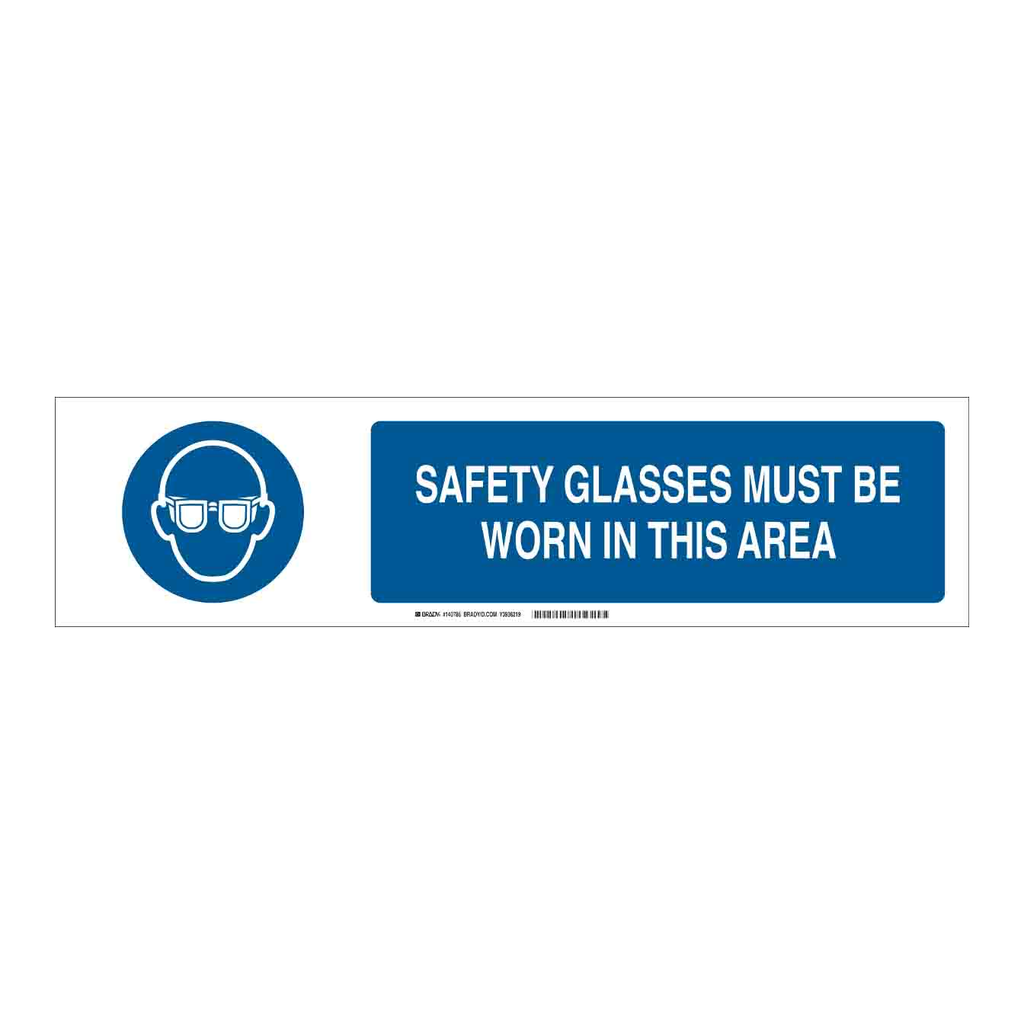 Brady Safety Glasses Must Be Worn In This Area Slider Sign