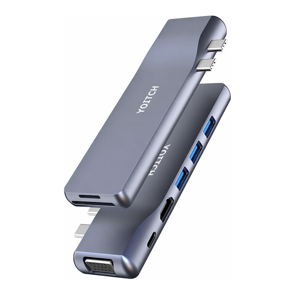 OFFICENEX [P]바이링크 라이트 썬더볼트3 USB C타입 8 in 2 멀티 허브 (YHUB-120/메탈/요이치)