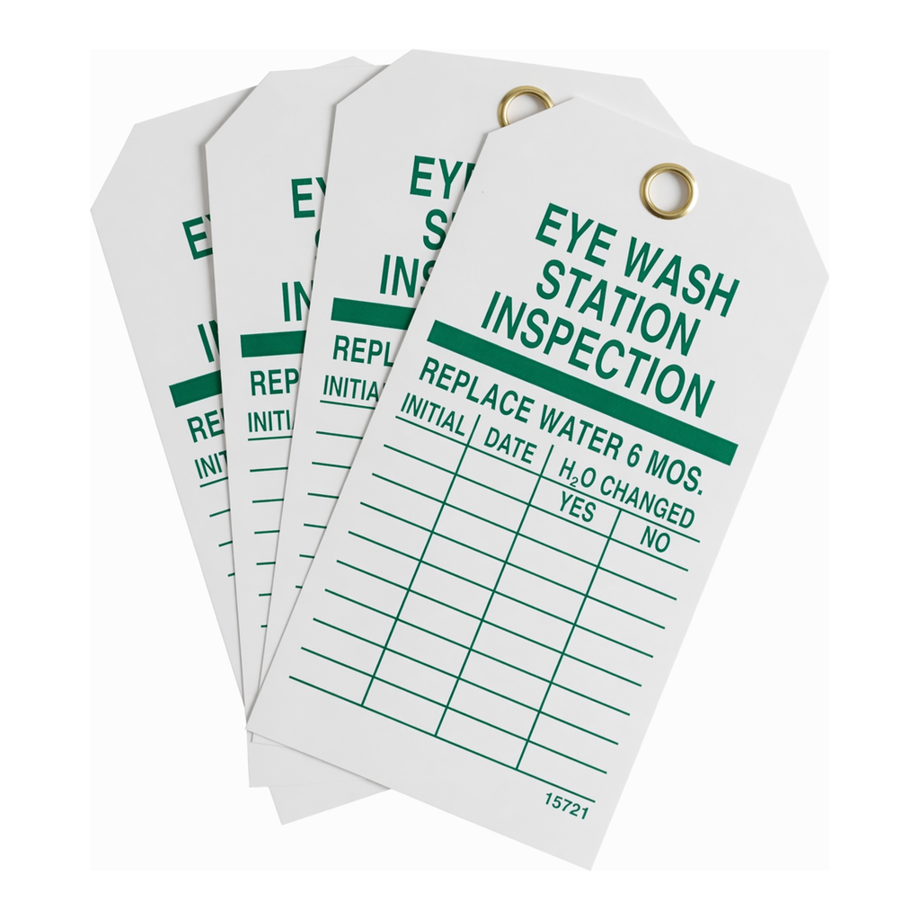 Brady Eye Wash Station Inspection Tags