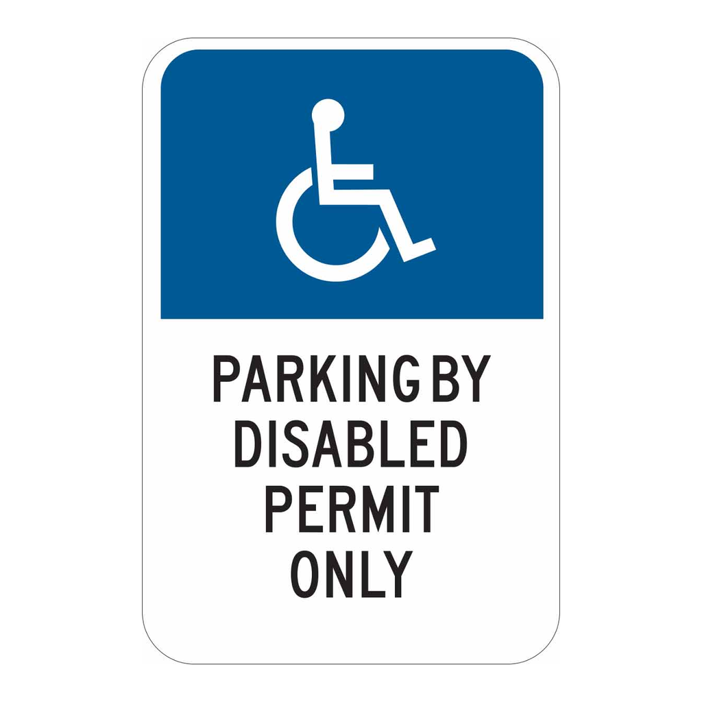 Brady Parking By Disabled Permit Only Sign