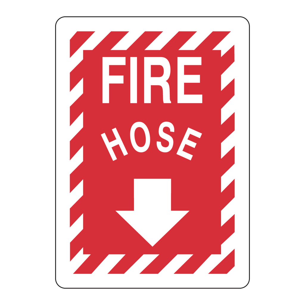 Brady Fire Hose Sign
