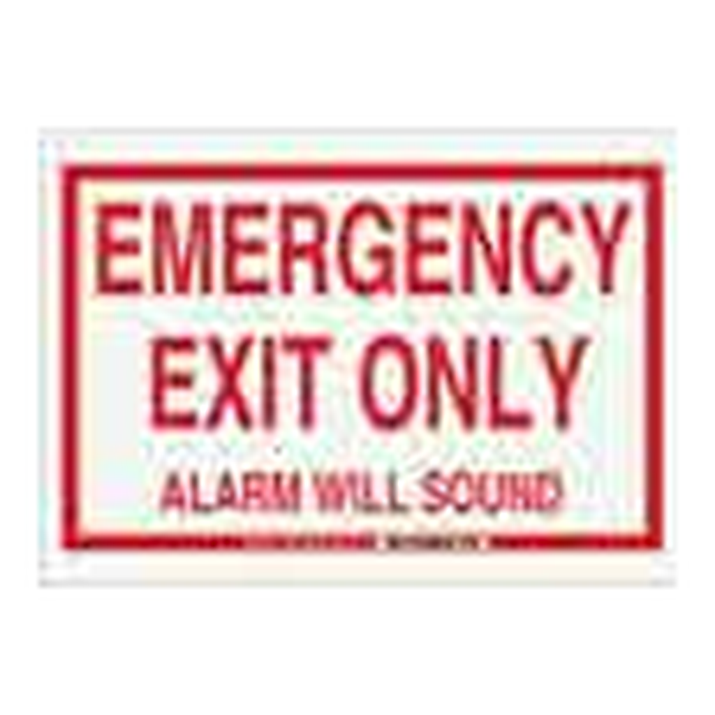 Brady BradyGlo Emergency Exit Only Alarm Will Sound Emergency Exit Only Alarm Will Sound Sign