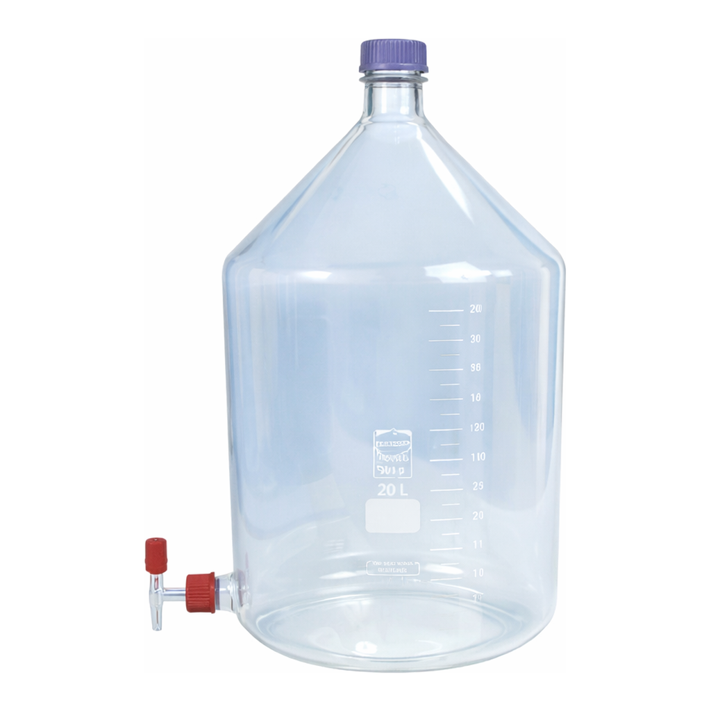 Daihan Science SciLab 2~20Lit Glass Aspiration Bottle Set, Boro-Glass 3.3, GL45 Screwcap With