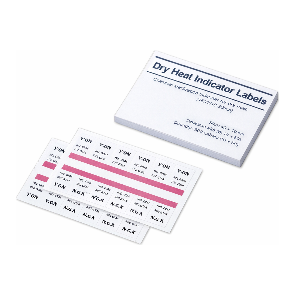 Daihan Science Dry-Heat Sterilizer Indicator Label on Sheet, 160℃/3h, 180℃/30min, Pink ⇒ Brown<