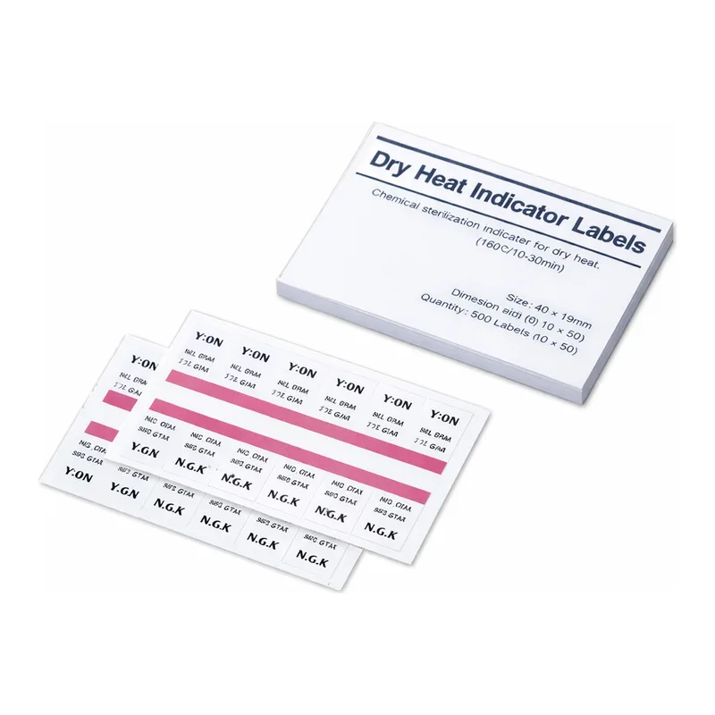 Daihan Science Dry-Heat Sterilizer Indicator Label on Sheet, 160℃/3h, 180℃/30min, Pink ⇒ Brown<