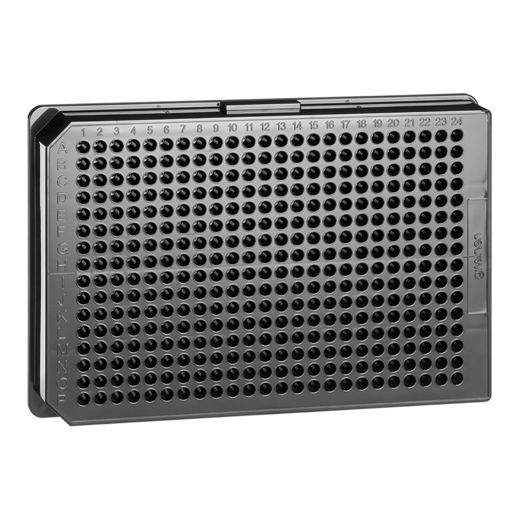 Greiner Bio One MICROPLATE, 384 WELL, PS, F-BOTTOM,SMALL VOLUME, HIBASE, NON-BINDING, BLACK, 10 PCS./BAG