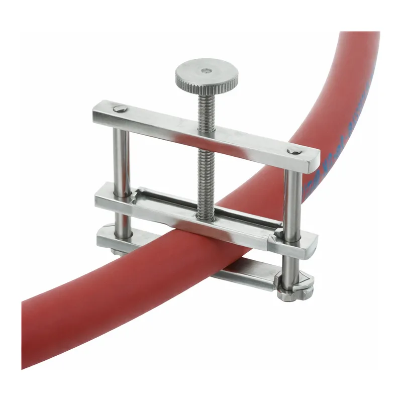 Daihan Science Bochem Tubing Screw Clamp, Pinchcock Hoffmann Type, with Flap<br>Nickel-plated