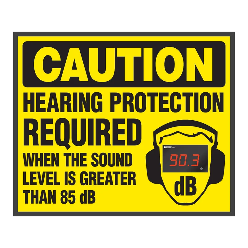 Brady Decibel Status Sign - CAUTION HEARING PROTECTION REQUIRED WHEN THE SOUND LEVEL IS GREATER THAN 85 DB