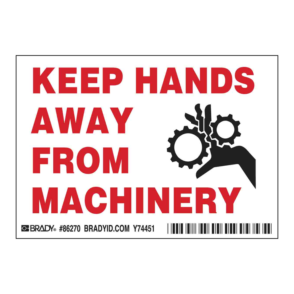Brady KEEP HANDS AWAY FROM MACHINERY Labels