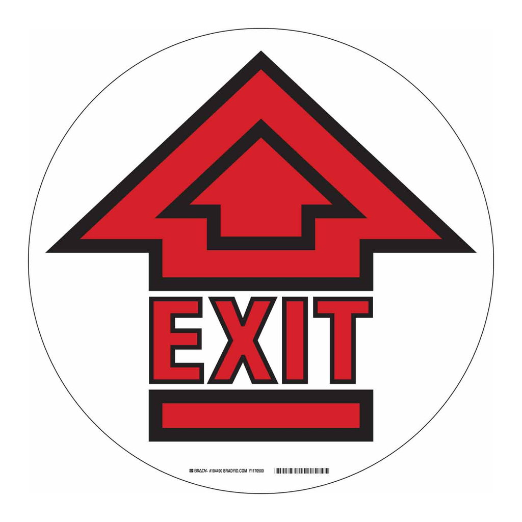 Brady EXIT Up Arrow ToughStripe Floor Sign