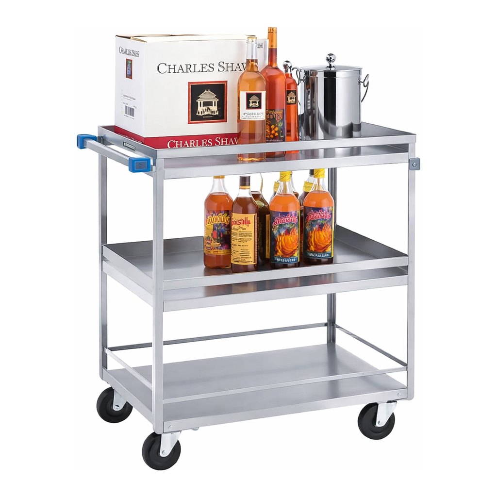 Thermo Fisher Scientific Guardrail Utility Cart, Three shelves; 500-lb. capacity