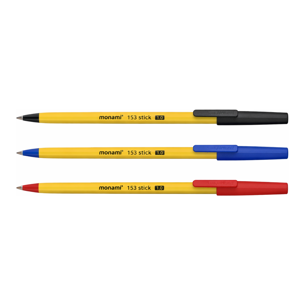 Daihan Science Permanent Ballpoint Pen, 1.0mm Tip<br>With Hanging Hook, Black·Blue·Red, 스틱형 유성볼